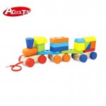 Trenulet din lemn cu cuburi colorate de tras- My First Train Acooltoy Trenulet din lemn cu cuburi colorate de tras- My First Train Acooltoy